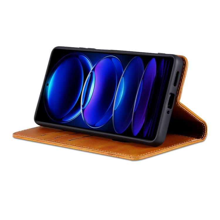 For Huawei Enjoy 70 AZNS Magnetic Calf Texture Flip Leather Phone Case(Light Brown) by AZNS