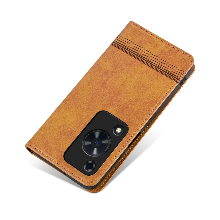For Huawei Enjoy 70 AZNS Magnetic Calf Texture Flip Leather Phone Case(Light Brown) by AZNS