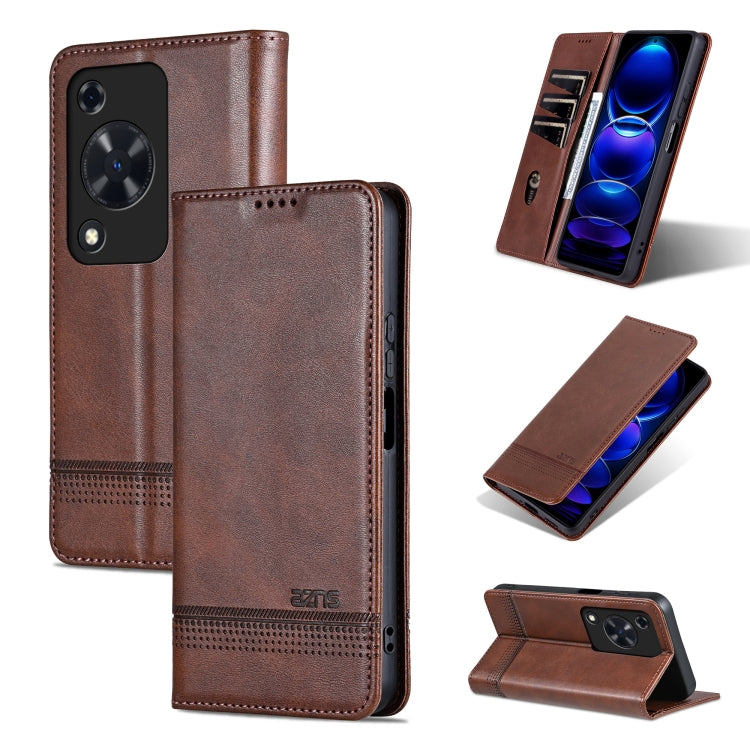 For Huawei Enjoy 70 AZNS Magnetic Calf Texture Flip Leather Phone Case(Dark Brown) by AZNS