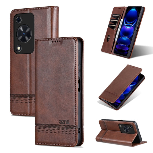 For Huawei Enjoy 70 AZNS Magnetic Calf Texture Flip Leather Phone Case(Dark Brown) by AZNS