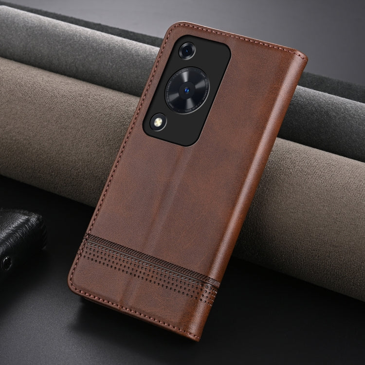 For Huawei Enjoy 70 AZNS Magnetic Calf Texture Flip Leather Phone Case(Dark Brown) by AZNS