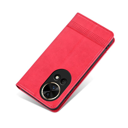 For Huawei nova 12 AZNS Magnetic Calf Texture Flip Leather Phone Case(Red) by AZNS