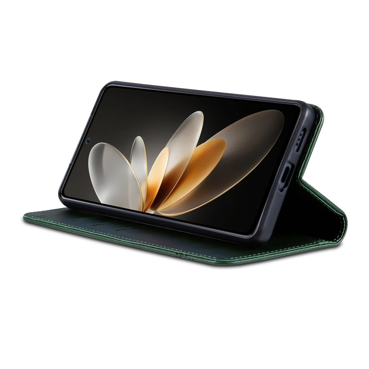 For Huawei nova 12 Pro AZNS Magnetic Calf Texture Flip Leather Phone Case(Dark Green) by AZNS