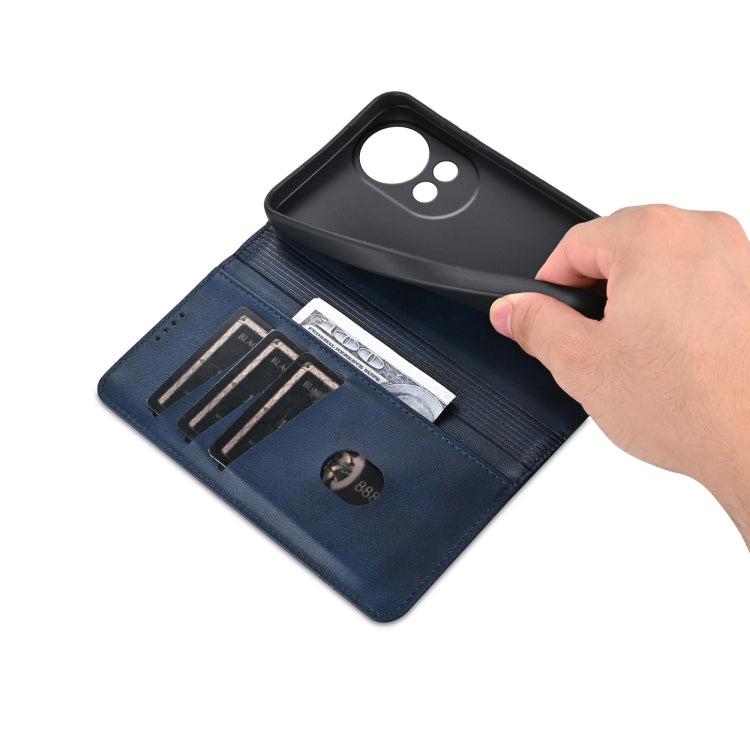 For Huawei nova 12 Pro AZNS Magnetic Calf Texture Flip Leather Phone Case(Dark Blue) by AZNS