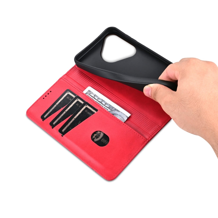 For Huawei Pura 70 AZNS Magnetic Calf Texture Flip Leather Phone Case(Red) by AZNS