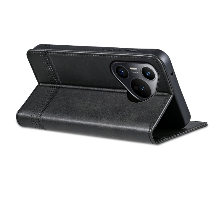 For Huawei Pura 70 AZNS Magnetic Calf Texture Flip Leather Phone Case(Black) by AZNS