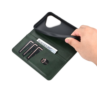 For Huawei Pura 70 AZNS Magnetic Calf Texture Flip Leather Phone Case(Dark Green) by AZNS