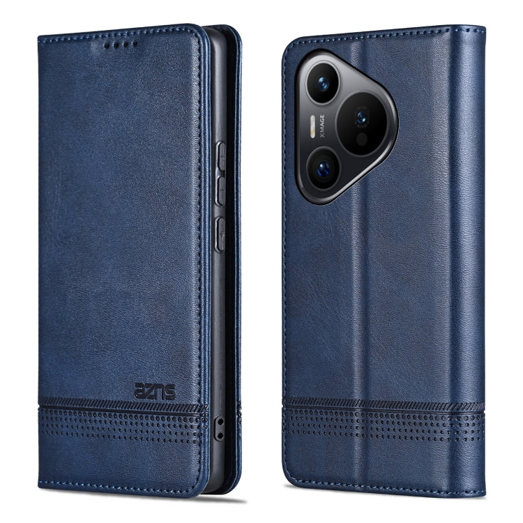 For Huawei Pura 70 AZNS Magnetic Calf Texture Flip Leather Phone Case(Dark Blue) by AZNS