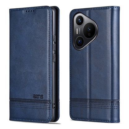 For Huawei Pura 70 AZNS Magnetic Calf Texture Flip Leather Phone Case(Dark Blue) by AZNS