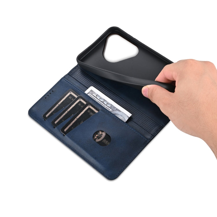 For Huawei Pura 70 AZNS Magnetic Calf Texture Flip Leather Phone Case(Dark Blue) by AZNS