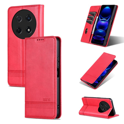 For Huawei Enjoy 70 Pro/nova 12i AZNS Magnetic Calf Texture Flip Leather Phone Case(Red) by AZNS