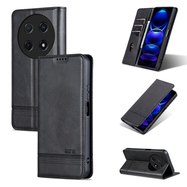 For Huawei Enjoy 70 Pro/nova 12i AZNS Magnetic Calf Texture Flip Leather Phone Case(Black) by AZNS