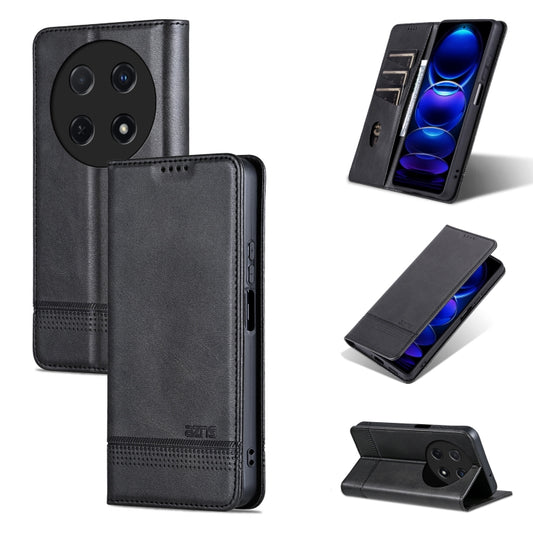 For Huawei Enjoy 70 Pro/nova 12i AZNS Magnetic Calf Texture Flip Leather Phone Case(Black) by AZNS