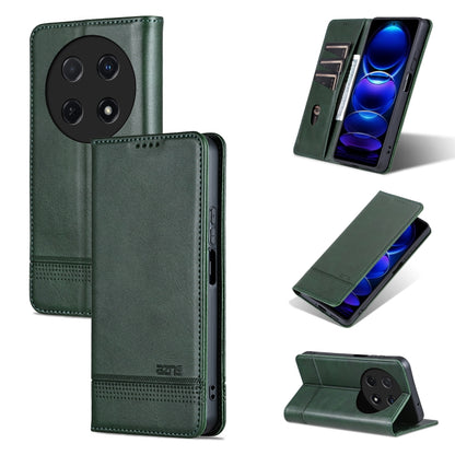 For Huawei Enjoy 70 Pro/nova 12i AZNS Magnetic Calf Texture Flip Leather Phone Case(Dark Green) by AZNS