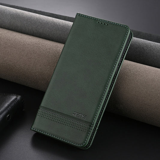 For Huawei Enjoy 70 Pro/nova 12i AZNS Magnetic Calf Texture Flip Leather Phone Case(Dark Green) by AZNS