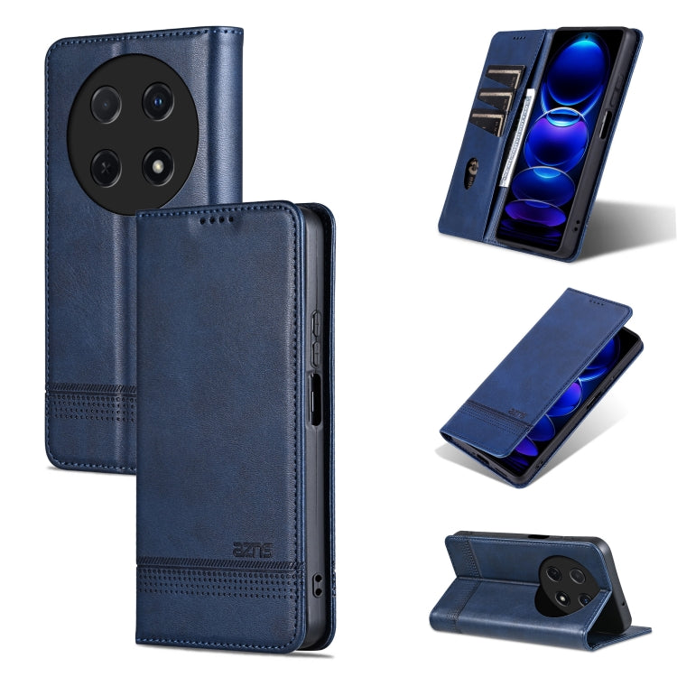 For Huawei Enjoy 70 Pro/nova 12i AZNS Magnetic Calf Texture Flip Leather Phone Case(Dark Blue) by AZNS