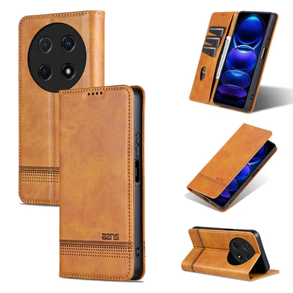 For Huawei Enjoy 70 Pro/nova 12i AZNS Magnetic Calf Texture Flip Leather Phone Case(Light Brown) by AZNS
