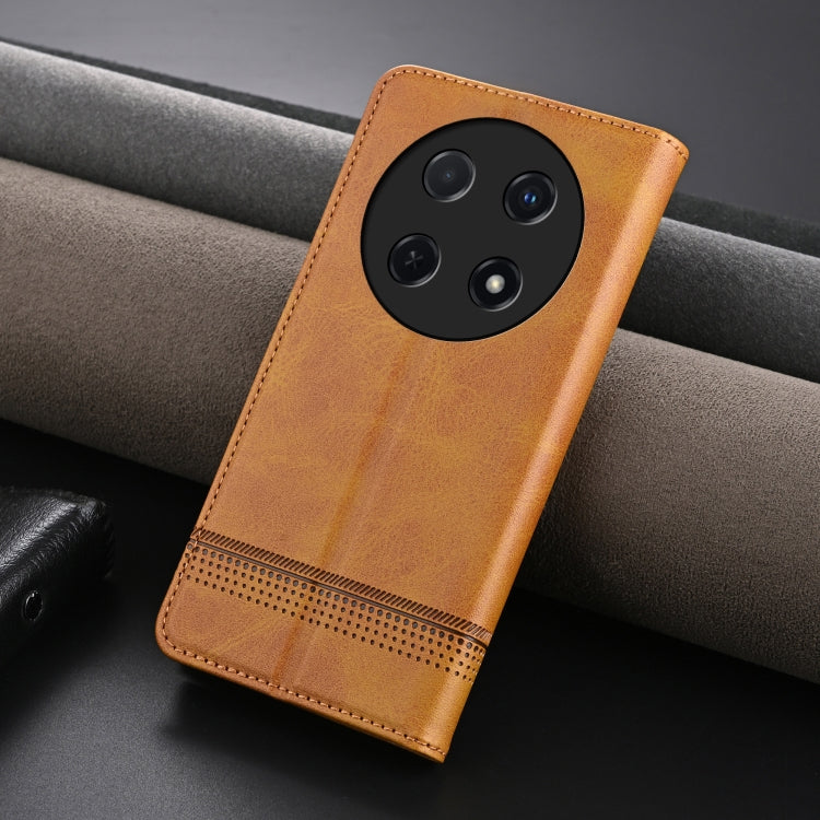 For Huawei Enjoy 70 Pro/nova 12i AZNS Magnetic Calf Texture Flip Leather Phone Case(Light Brown) by AZNS