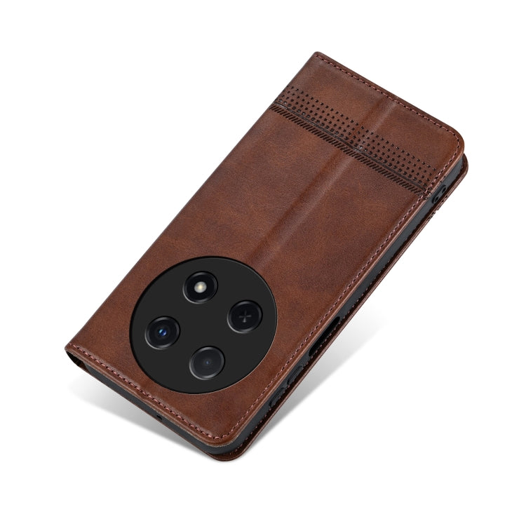 For Huawei Enjoy 70 Pro/nova 12i AZNS Magnetic Calf Texture Flip Leather Phone Case(Dark Brown) by AZNS