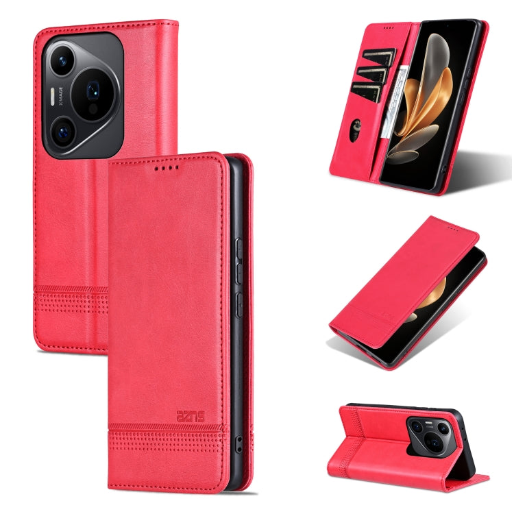 For Huawei Pura 70 Pro / 70 Pro+ AZNS Magnetic Calf Texture Flip Leather Phone Case(Red) by AZNS
