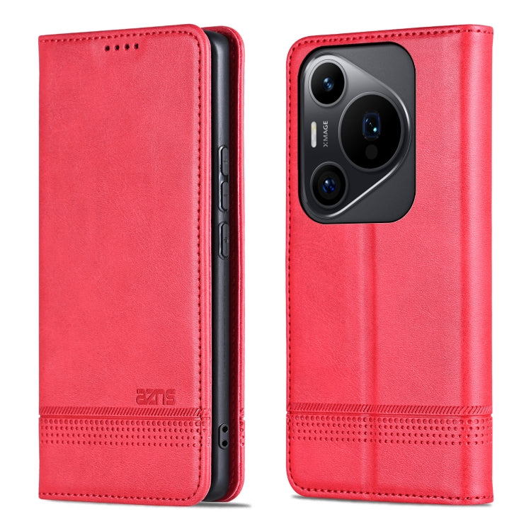 For Huawei Pura 70 Pro / 70 Pro+ AZNS Magnetic Calf Texture Flip Leather Phone Case(Red) by AZNS