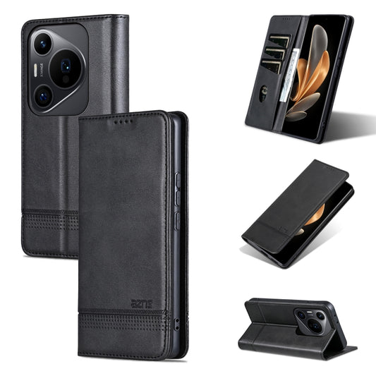 For Huawei Pura 70 Pro / 70 Pro+ AZNS Magnetic Calf Texture Flip Leather Phone Case(Black) by AZNS