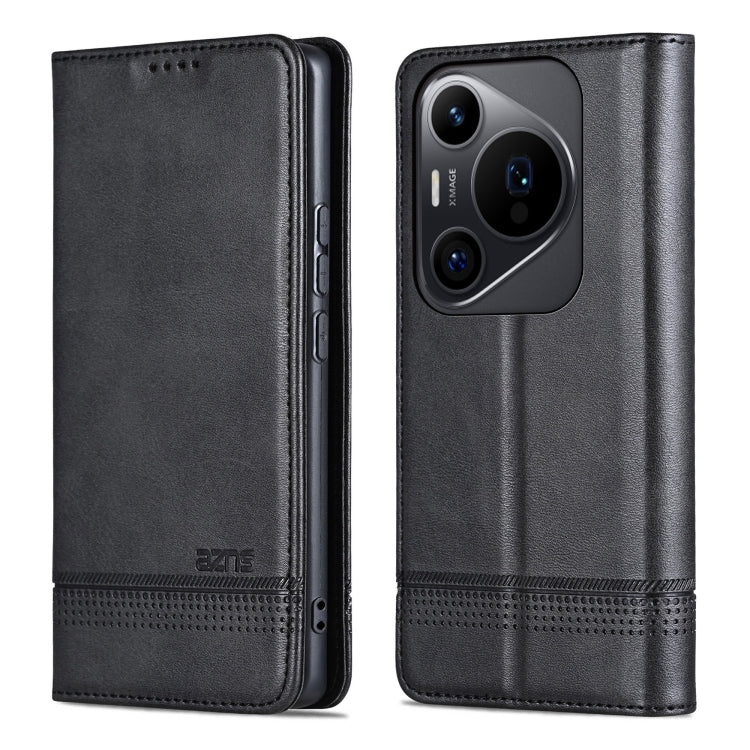For Huawei Pura 70 Pro / 70 Pro+ AZNS Magnetic Calf Texture Flip Leather Phone Case(Black) by AZNS
