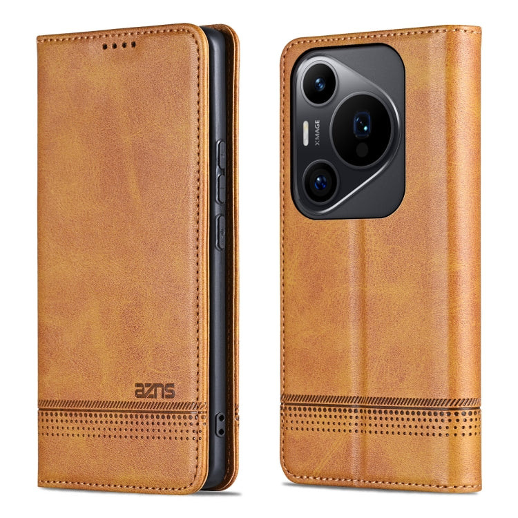 For Huawei Pura 70 Pro / 70 Pro+ AZNS Magnetic Calf Texture Flip Leather Phone Case(Light Brown) by AZNS