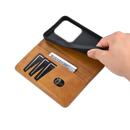 For Huawei Pura 70 Pro / 70 Pro+ AZNS Magnetic Calf Texture Flip Leather Phone Case(Light Brown) by AZNS