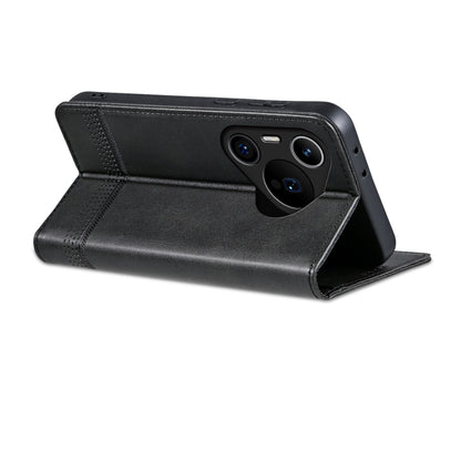 For Huawei Pura 70 Pro / 70 Pro+ Fine Hole AZNS Magnetic Calf Texture Flip Leather Phone Case(Black) by AZNS