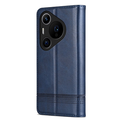 For Huawei Pura 70 Pro / 70 Pro+ Fine Hole AZNS Magnetic Calf Texture Flip Leather Phone Case(Dark Blue) by AZNS