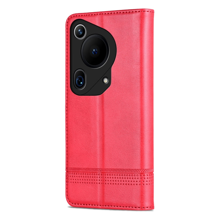 For Huawei Pura 70 Ultra AZNS Magnetic Calf Texture Flip Leather Phone Case(Red) by AZNS