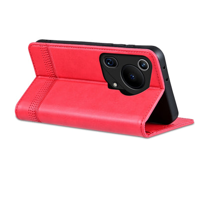 For Huawei Pura 70 Ultra AZNS Magnetic Calf Texture Flip Leather Phone Case(Red) by AZNS