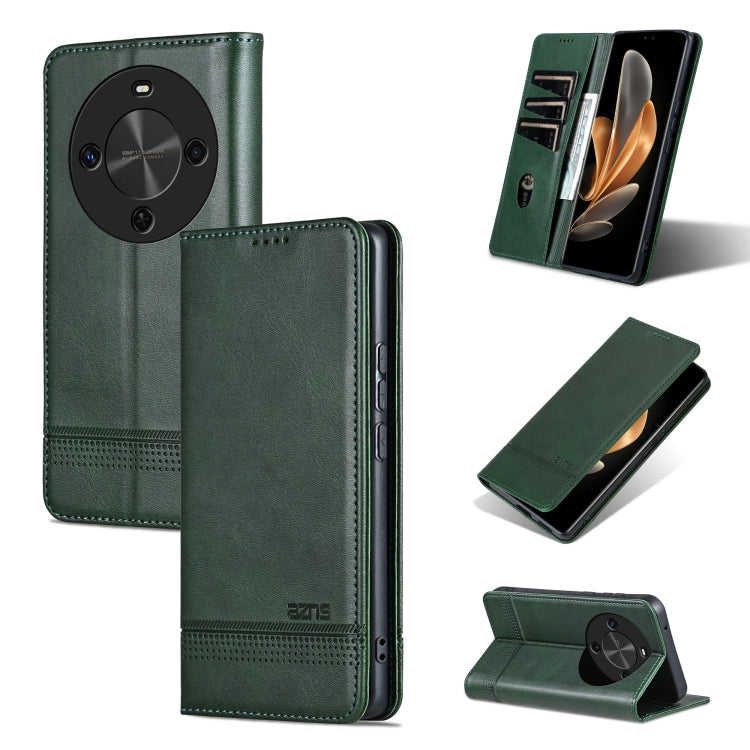 For Huawei Maimang 30 AZNS Magnetic Calf Texture Flip Leather Phone Case(Dark Green) by AZNS