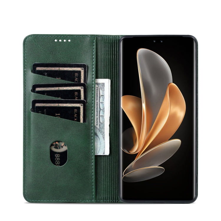 For Huawei Maimang 30 AZNS Magnetic Calf Texture Flip Leather Phone Case(Dark Green) by AZNS