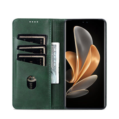 For Huawei Maimang 30 AZNS Magnetic Calf Texture Flip Leather Phone Case(Dark Green) by AZNS