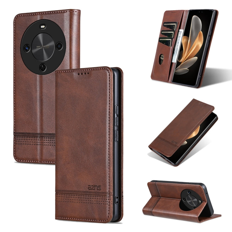 For Huawei Maimang 30 AZNS Magnetic Calf Texture Flip Leather Phone Case(Dark Brown) by AZNS
