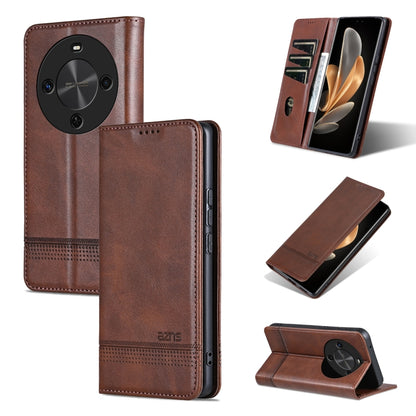 For Huawei Maimang 30 AZNS Magnetic Calf Texture Flip Leather Phone Case(Dark Brown) by AZNS