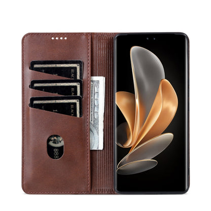 For Huawei Maimang 30 AZNS Magnetic Calf Texture Flip Leather Phone Case(Dark Brown) by AZNS