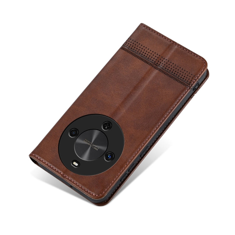 For Huawei Maimang 30 AZNS Magnetic Calf Texture Flip Leather Phone Case(Dark Brown) by AZNS