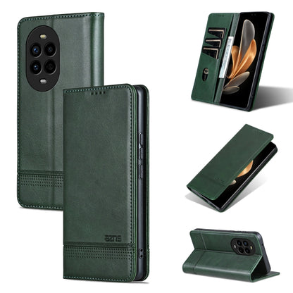For Huawei nova 13 Pro AZNS Magnetic Calf Texture Flip Leather Phone Case(Dark Green) by AZNS