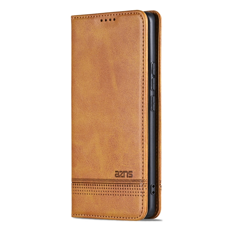 For Huawei nova 13 Pro AZNS Magnetic Calf Texture Flip Leather Phone Case(Light Brown) by AZNS
