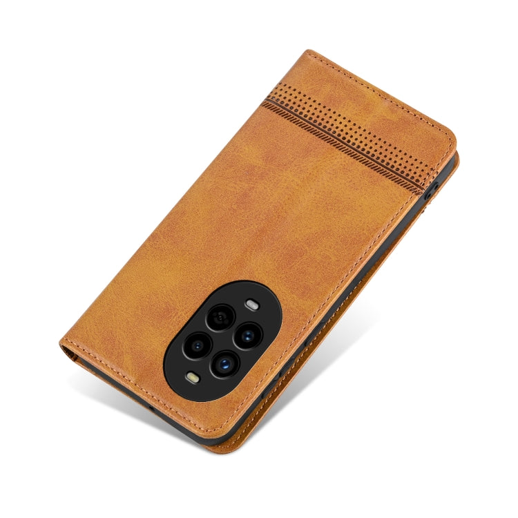 For Huawei nova 13 Pro AZNS Magnetic Calf Texture Flip Leather Phone Case(Light Brown) by AZNS