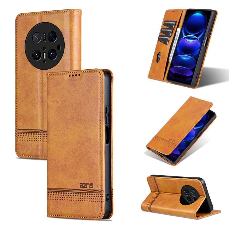 For Huawei Mate 70 Pro / 70 Pro+ AZNS Magnetic Calf Texture Flip Leather Phone Case(Light Brown) by AZNS