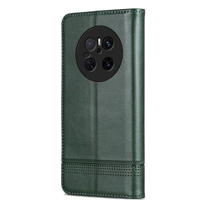 For Huawei Mate 70 AZNS Magnetic Calf Texture Flip Leather Phone Case(Dark Green) by AZNS