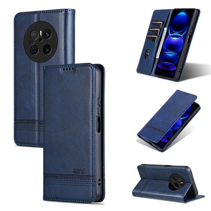 For Huawei Mate 70 AZNS Magnetic Calf Texture Flip Leather Phone Case(Dark Blue) by AZNS