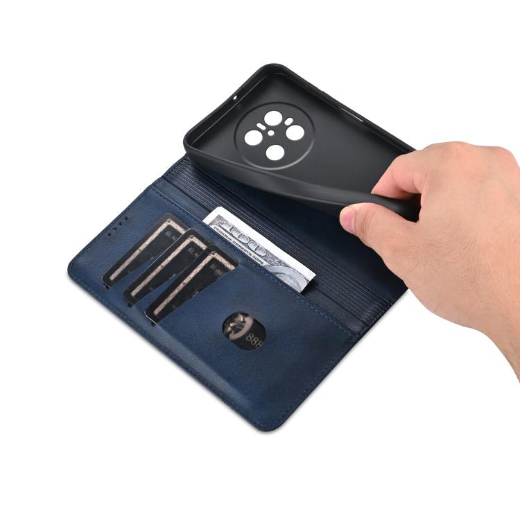 For Huawei Mate 70 AZNS Magnetic Calf Texture Flip Leather Phone Case(Dark Blue) by AZNS