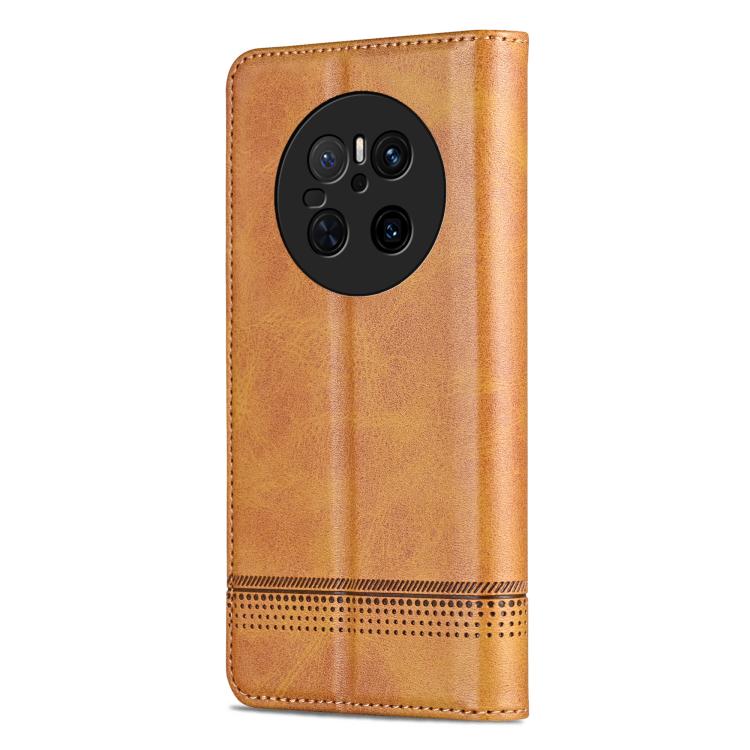 For Huawei Mate 70 AZNS Magnetic Calf Texture Flip Leather Phone Case(Light Brown) by AZNS