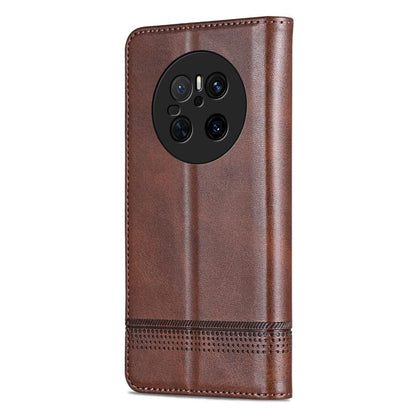 For Huawei Mate 70 AZNS Magnetic Calf Texture Flip Leather Phone Case(Dark Brown) by AZNS