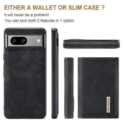 For Google Pixel 7A DG.MING M1 Series 3-Fold Multi Card Wallet + Magnetic Phone Case(Black) by DG.MING